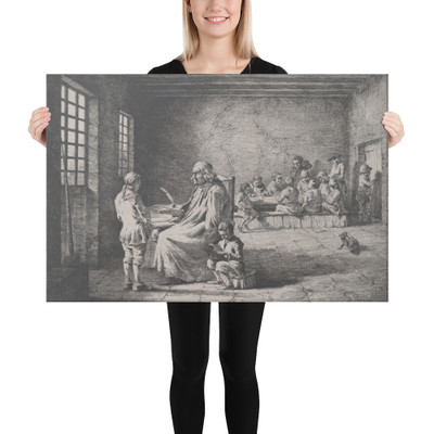 The School Master - Jean Jacques de Boissieu - 1780 - Canvas Museum quality 7745825