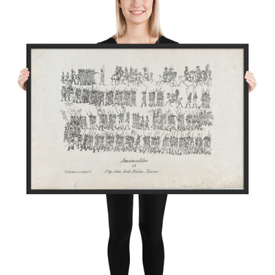 Invincibles, or, The New York Militia Muster - Anonymous, American, 19th century - 1836 - Matte Paper Framed Poster Museum quality 7738305