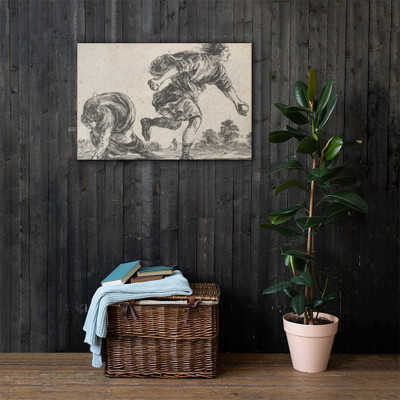 Atalanta and Hippomenes, from 'Game of Mythology' (Jeu de la Mythologie) - Stefano della Bella - 1644 - Canvas Museum quality 7704407