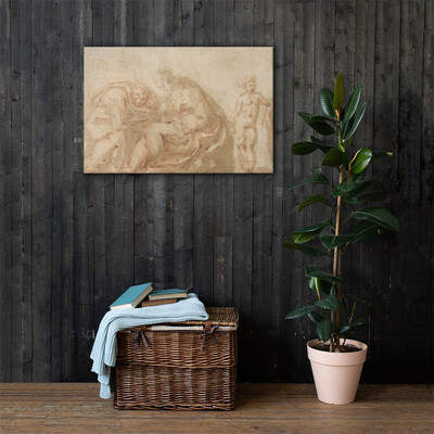 The Holy Family with Attendant Putti - Cesare Pollino (Cesare dal Francia or Franchi) - 1560–1630 - Canvas Museum quality 7745291