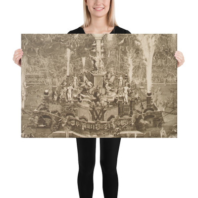 The Dutch Victory over the French and Spanish at Vigo Bay: Fireworks in the Hague, December 13, 1702 - Jan van Vianen - Canvas Museum quality 7743401