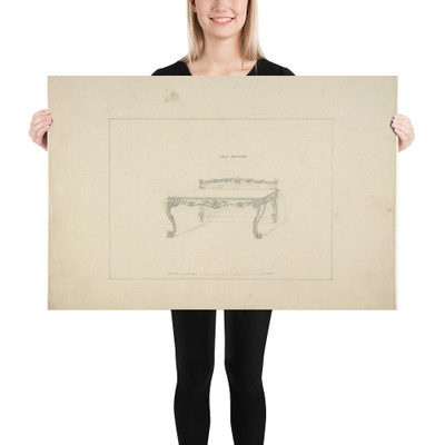 Design for a Sidetable, Louis Quatorze Style - Robert William Hume - 1835–1900 - Photo Paper Poster Museum quality 7724199
