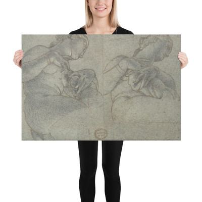 Two Studies of a female Figure or Statue - Anonymous, Italian, 16th century - 16th century - Canvas Museum quality 7704225