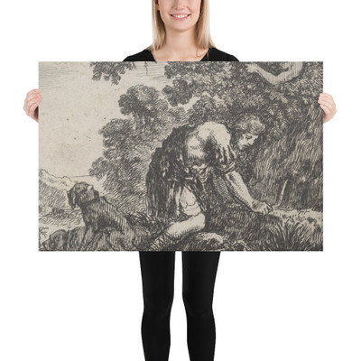 Narcissus, from 'Game of Mythology' (Jeu de la Mythologie) - Stefano della Bella - 1644 - Canvas Museum quality 7704411