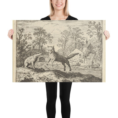 The Badger Imposes as Punishment to Jump Three Times Over a Stick on the Ground from Hendrick van Alcmar's Renard The Fox - Allart van Everdingen - 1650–75 - Photo Paper Poster Museum quality 7725034
