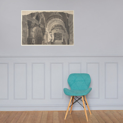 Design for a Stage Set of a Crypt (for the Opera 'La Morosina' ?) - Carlo Ferrario - 1833–1907 - Photo Paper Poster Museum quality 7742740