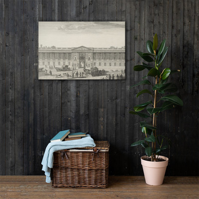 Vue de la Grande Façade du Vieux Louvre - Jacques Rigaud - originally published 1729, inscribed 1752 - Canvas Museum quality 7723966