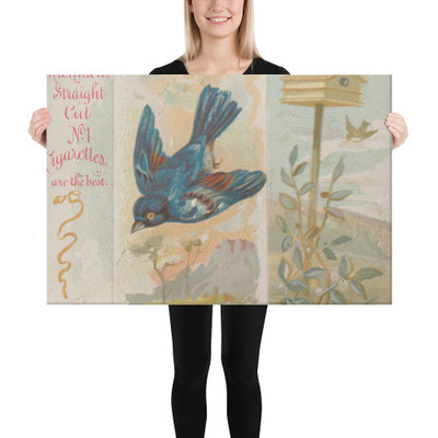 Indigo Bird, from the Song Birds of the World series (N42) for Allen & Ginter Cigarettes - Allen & Ginter - 1890 - Canvas Museum quality 7719791