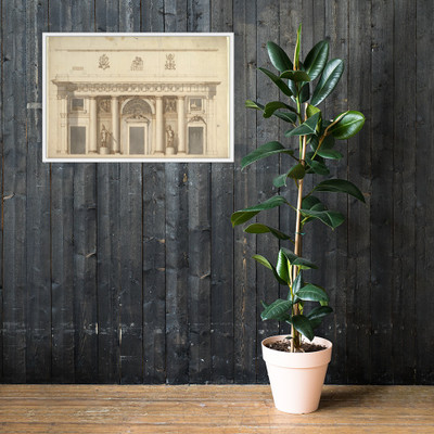 Elevation for a Portico of Doric Order - Anonymous, Italian, 18th or early 19th century - late 18th–early 19th century - Matte Paper Framed Poster Museum quality 7723350