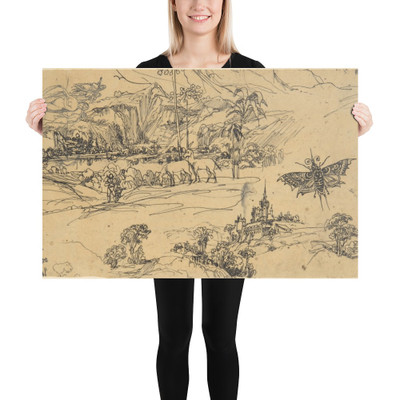 Two Landscapes - Rodolphe Bresdin - Paper Poster Museum quality 7744098