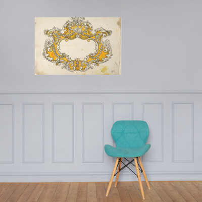 Rococo Cartouche with Cherubs - Anonymous, Italian, 18th century - 18th century - Paper Poster Museum quality 7742202