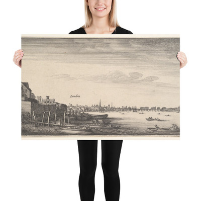London Viewed from the Milford Stairs - Wenceslaus Hollar - 1643–44 - Paper Poster Museum quality 7724788