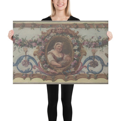 Design for a Tapestry Seat of a Sofa - Charles Antoine Coypel - 1721 - Canvas Museum quality 7743848