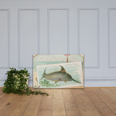 Swordfish, from Fish from American Waters series (N39) for Allen & Ginter Cigarettes - Allen & Ginter - 1889 - Canvas Museum quality 7742458