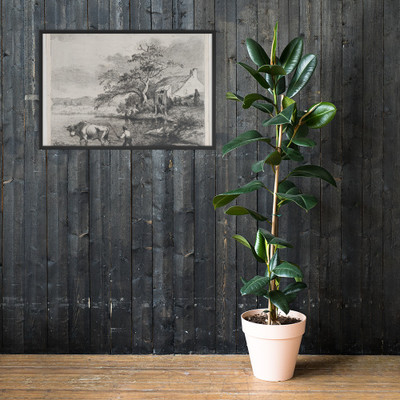 Herdsman and Bull, after Ruisdael - Jean Jacques de Boissieu - 1772 - Photo Paper Framed Poster Museum quality 7745880