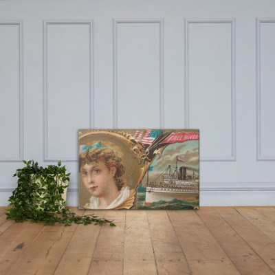 Steamship Pilgrim, Fall River Line, from the Ocean and River Steamers series (N83) for Duke brand cigarettes - W. Duke, Sons & Co. - 1887 - Canvas Museum quality 7737649