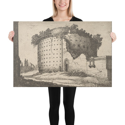 Ruins of a round building - Wenceslaus Hollar - 1673 - Canvas Museum quality 7740035