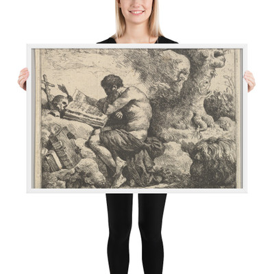 St. Jerome in a Landscape - Jean Jacques Lagrenée - 1762–63 - Matte Paper Framed Poster Museum quality 7747755