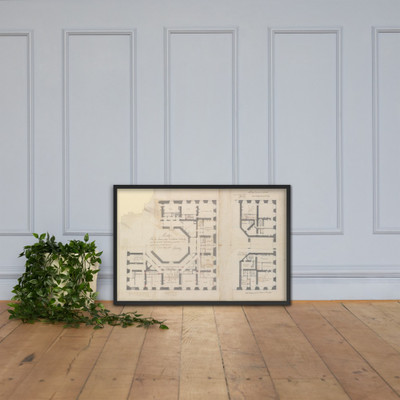Plans of the Ground and First Floors of the Chateau of Marly - Ange Jacques Gabriel - 1764 - Photo Paper Framed Poster Museum quality 7744250