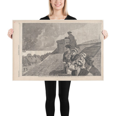 The Battle of Bunker Hill – Watching the Fight from Copp's Hill, in Boston (Harper's Weekly, Vol. XIX) - Winslow Homer - 1875 - Paper Poster Museum quality 7723730