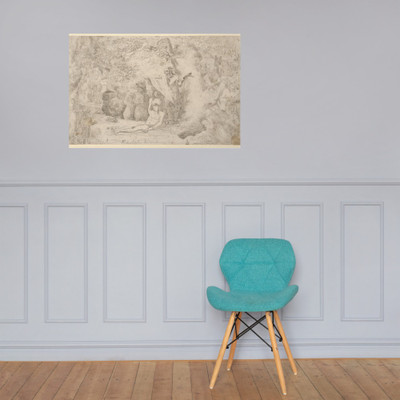 La Mort d'Uncas (The Death of Uncas) - Rodolphe Bresdin - 1839 - Paper Poster Museum quality 7747764