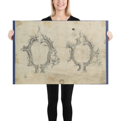 Shields for Pediments, in Chippendale Drawings, Vol. I - Thomas Chippendale - 1754 - Photo Paper Poster Museum quality 7748116