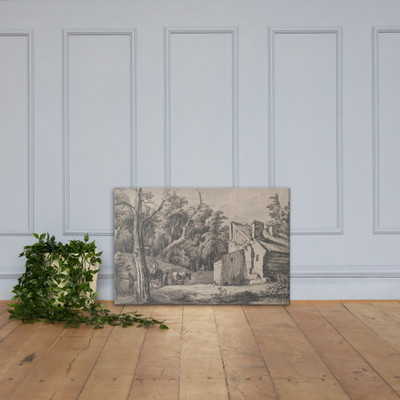 Entrance to the Forest of Brie with Cottage on the Right - Jean Jacques de Boissieu - 1772 - Canvas Museum quality 7745863