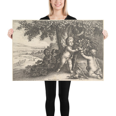 The River God and the Boys - Wenceslaus Hollar - 1646–47 - Paper Poster Museum quality 7742143