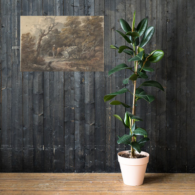 Woodland Scene with a Peasant, a Horse, and a Cart - Thomas Gainsborough - ca. 1760 - Paper Poster Museum quality 7743285