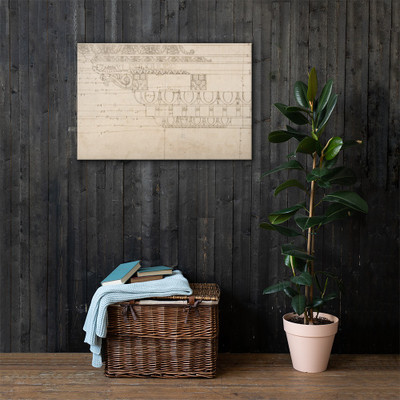 Temple of Minerva, elevation of cornice (recto) Temple of Minerva, elevation of capital and base (verso) - Anonymous, French, 16th century - early to mid-16th century - Canvas Museum quality 7738061