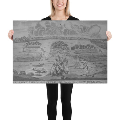 A Correct VIew of the Battle Near the City of New Orleans (January 8, 1815) - Francisco Scacki - ca. 1816 - Canvas Museum quality 7725227