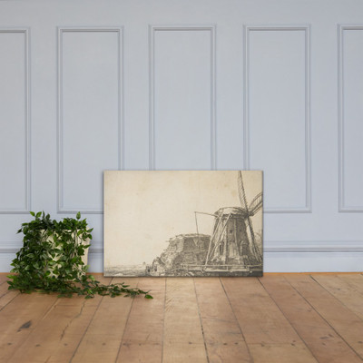 The Windmill (reverse copy) - Rembrandt (Rembrandt van Rijn) - n.d. - Canvas Museum quality 7724024