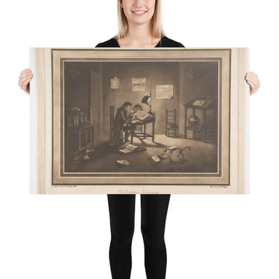 Helluones librorum (Bookworms) - Joshua Kirby Baldrey - November 10, 1786 - Paper Poster Museum quality 7739378