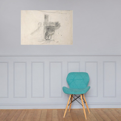 Two Women Talking in a Doorway - Théodore Rousseau - 1830–31 - Paper Poster Museum quality 7745054