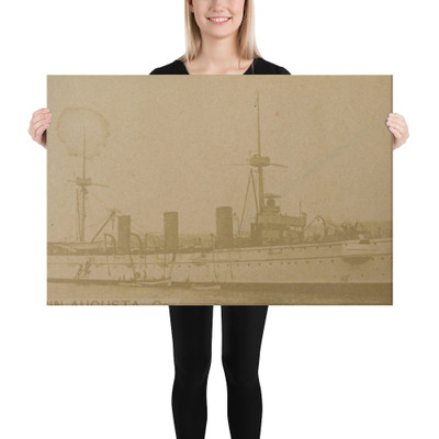 Kaiserin Augusta, Germany, from the Famous Ships series (N50) for Virginia Brights Cigarettes - Allen & Ginter - 1895 - Canvas Museum quality 7723832