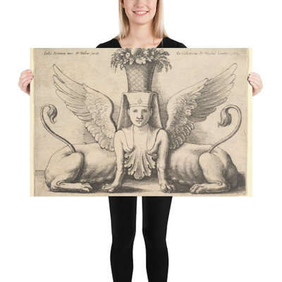Sphinx with Two Bodies - Wenceslaus Hollar - 1652 - Paper Poster Museum quality 7741151
