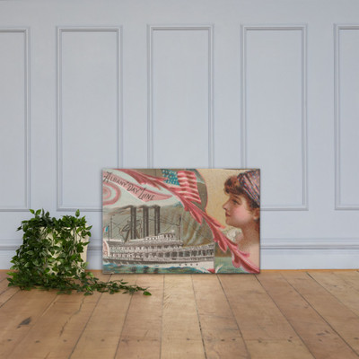 Steamship New York, Albany "Day" Line, from the Ocean and River Steamers series (N83) for Duke brand cigarettes - W. Duke, Sons & Co. - 1887 - Canvas Museum quality 7737734