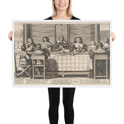 The Benediction at Table - Abraham Bosse - ca. 1635 - Matte Paper Framed Poster Museum quality 7739558