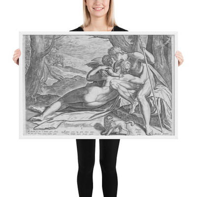 Venus and Adonis, from the series The Story of Adonis - Philips Galle - ca. 1579 - Photo Paper Framed Poster Museum quality 7724387