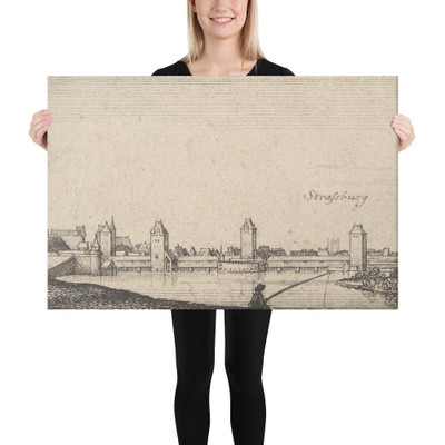 Strasbourg - Wenceslaus Hollar - 1642–44 - Canvas Museum quality 7719899