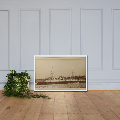Australia, Great Britain, from the Famous Ships series (N50) for Virginia Brights Cigarettes - Allen & Ginter - 1895 - Matte Paper Framed Poster Museum quality 7723874