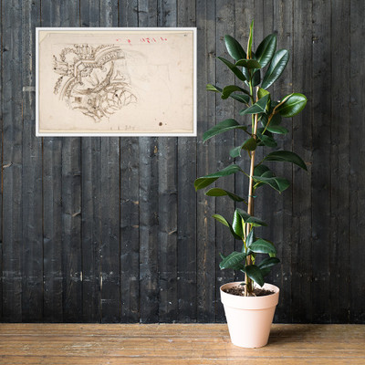Study for the Decoration of a Vault (recto); Faint Sketches of Ornamental Patterns (verso) - Mauro Antonio Tesi - mid-18th century - Matte Paper Framed Poster Museum quality 7723397