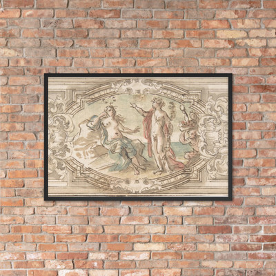 Design for a Panel with a Depiction of Bacchus and Ariadne - Anonymous, Italian, Roman-Bolognese, 17th century - 17th century - Matte Paper Framed Poster Museum quality 7745927