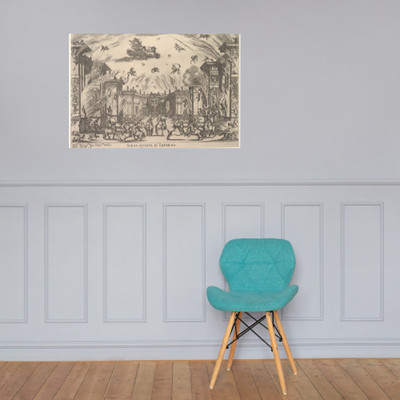 Fifth scene, the Inferno, from 'The marriage of the gods' (Le nozze degli Dei) - Stefano della Bella - 1637 - Photo Paper Poster Museum quality 7738060