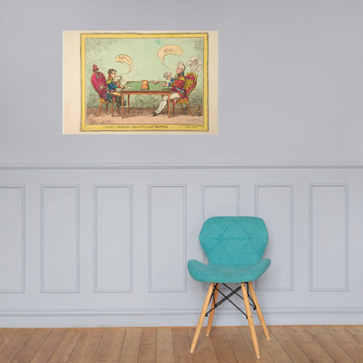 A Game of Cribbage or Boney's Last Shuffle - George Cruikshank - June 6, 1814 - Paper Poster Museum quality 7739623