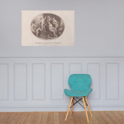 The Graces Crowning the Bust of Raphael - Francesco Bartolozzi - July 28, 1788 - Paper Poster Museum quality 7739090