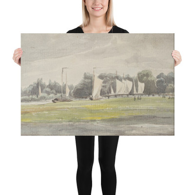 A Sailing Regatta near Berlin - Franz Ludwig Catel - 1841 - Canvas Museum quality 7746985