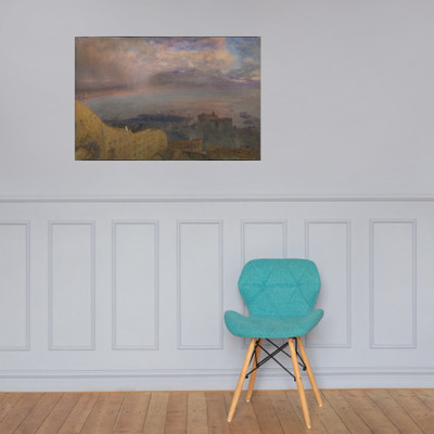 View of the Bay of Naples with Vesuvius, Smoking, in the Distance (Evening) - Alfred William Hunt - 1871 - Paper Poster Museum quality 7743479