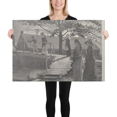 The Morning Bell (Harper's Weekly, Vol. XVII) - Winslow Homer - December 13, 1873 - Canvas Museum quality 7723322