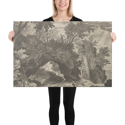 Rocky Landscape with St. Francis - Aegidius Sadeler II - Canvas Museum quality 7723436